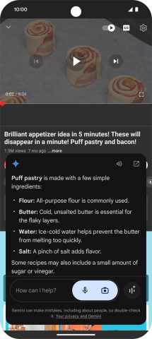 The answer from Gemini to your question is displayed.