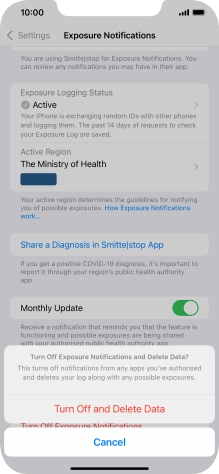 Press Turn Off and Delete Data.