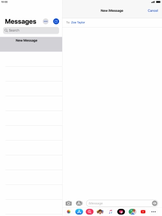 Press the text input field and key in the required text.