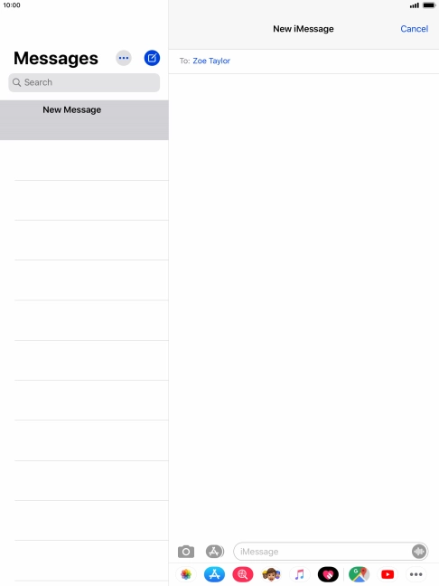 Press the text input field and key in the required text.