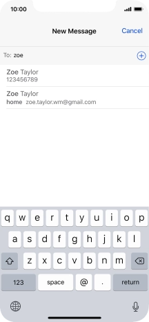 Press the required contact.