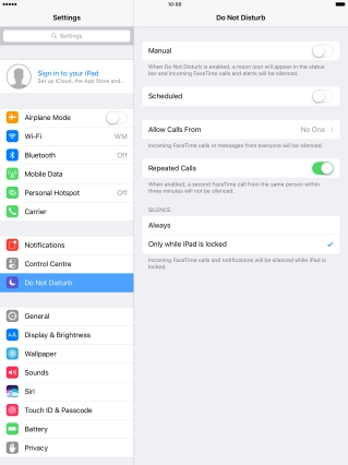 Press the indicator next to 