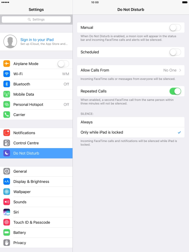 Press the indicator next to 