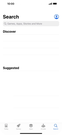 Press the search field and key in the name or subject of the required app.