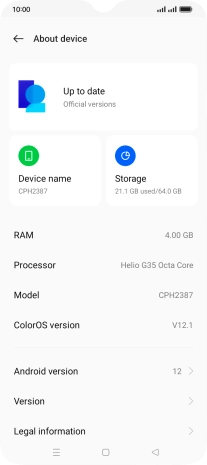 Press the update field. If a new software version is available, it's displayed. Follow the instructions on the screen to update the phone software.