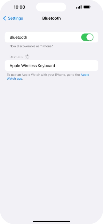 Press the required Bluetooth device and follow the instructions on the screen to pair the device with your phone.