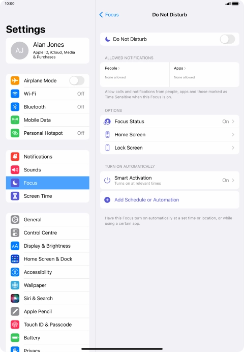 Press People and follow the instructions on the screen to select which contacts you would like to receive calls and notifications from when Do Not Disturb is turned on. Press People and follow the instructions on the screen to select which contacts you would like to receive calls and notifications from when Do Not Disturb is turned on.
