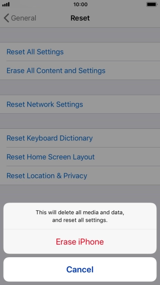 Press Erase iPhone.
