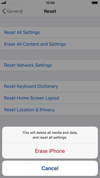 Press Erase iPhone.