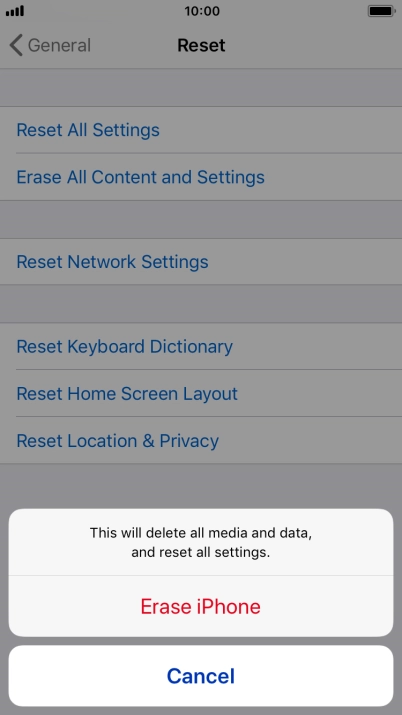 Press Erase iPhone.