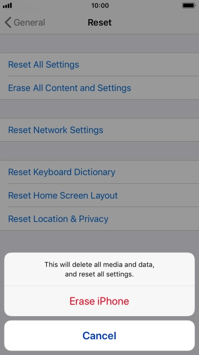 Press Erase iPhone.