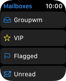 Press the required email account. Press the required email account.