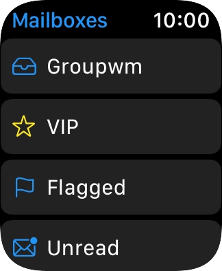 Press the required email account. Press the required email account.