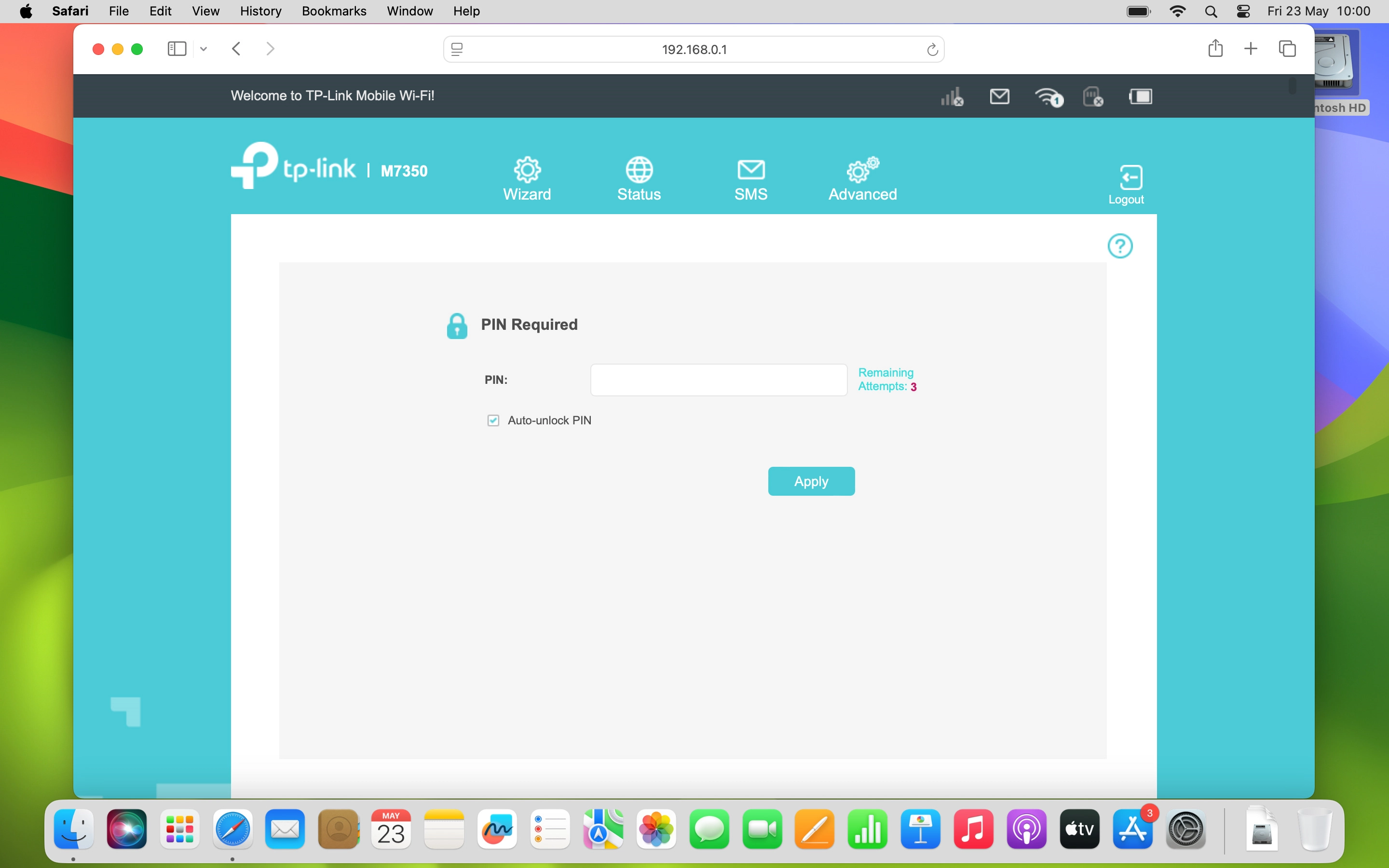 If your SIM is protected by a PIN, click PIN: and key in your PIN.