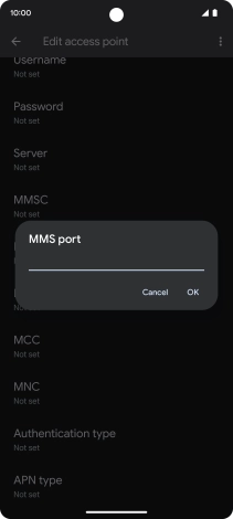 Key in 8080 and press OK.