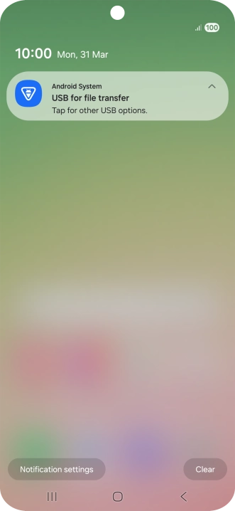 Press Tap for other USB options..