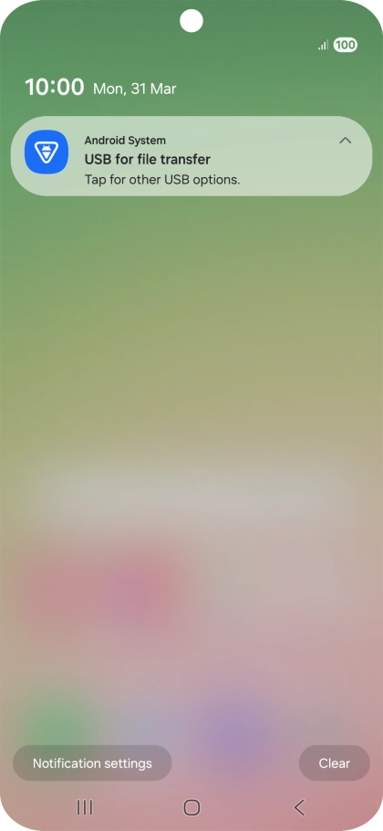 Press Tap for other USB options..