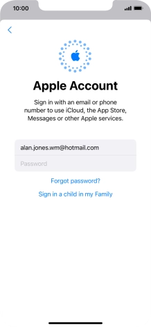 Press Password and key in the password for your Apple ID.