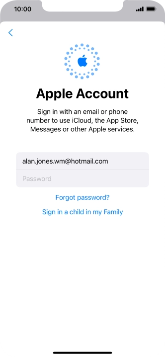 Press Password and key in the password for your Apple ID.