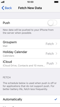 If you turn off the function, press the required setting.