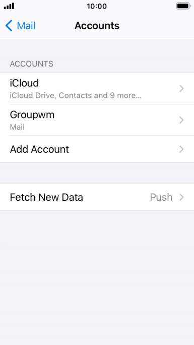 Press the name of the email account you've just set up.