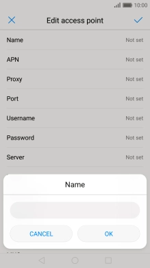 Key in Vodafone Internet and press OK.
