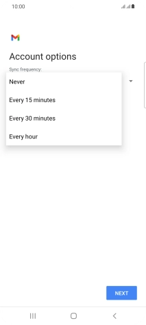 Press the required setting.