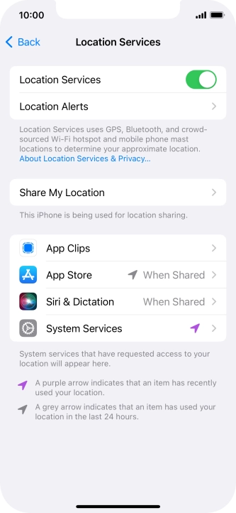 Press the required app.