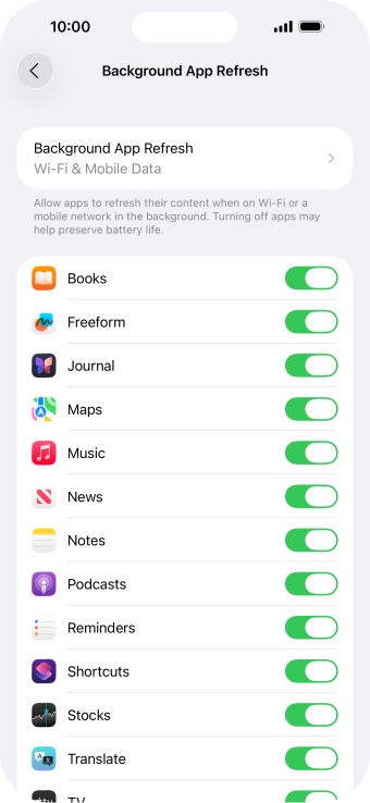 Press Background App Refresh.