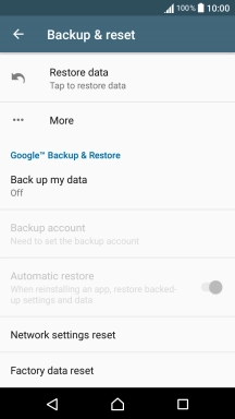 Press Factory data reset.