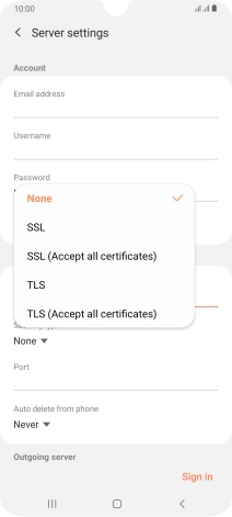 Press None to turn off the function.