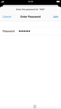 Key in the password for the Wi-Fi network and press Join.