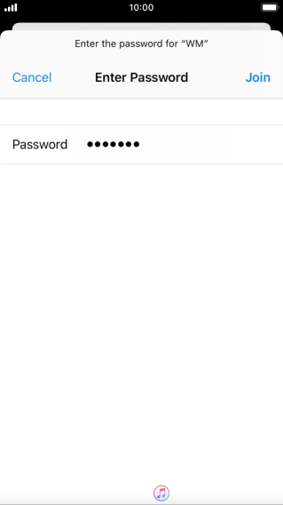Key in the password for the Wi-Fi network and press Join.