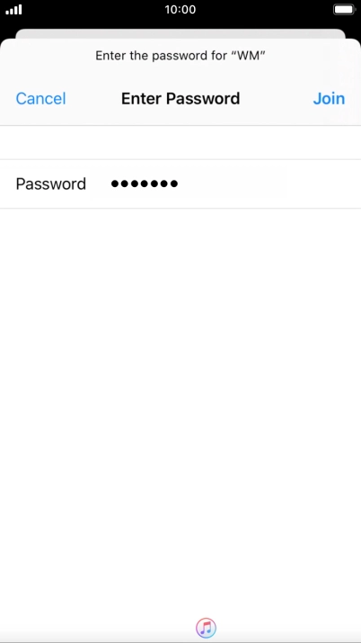 Key in the password for the Wi-Fi network and press Join.