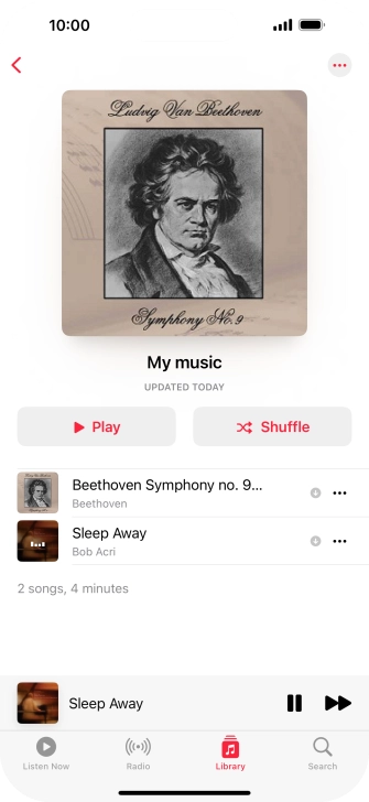 Press the song title.