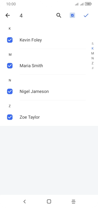 Press the confirm icon.