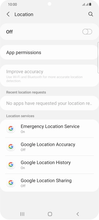 Press the indicator to turn the function on or off.