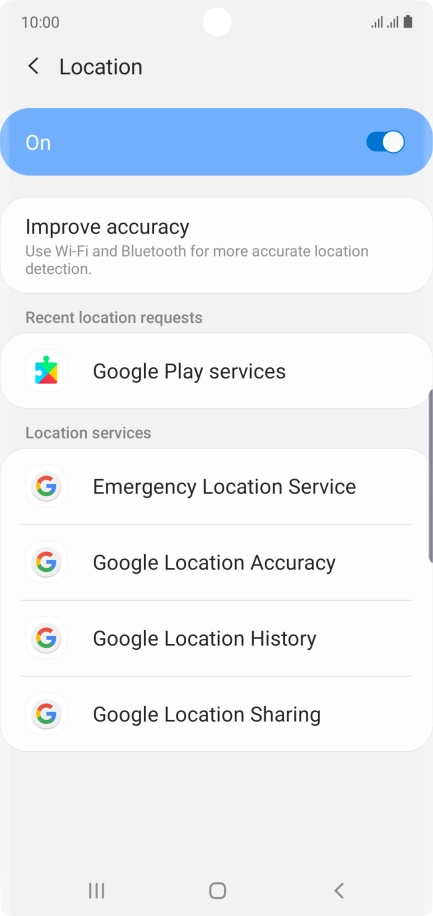 Press Google Location Accuracy.