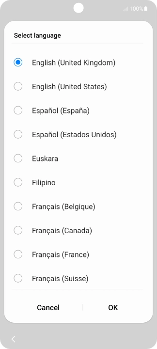 Press the required language.
