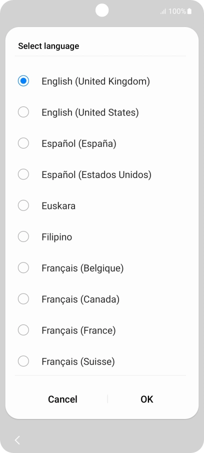 Press the required language.