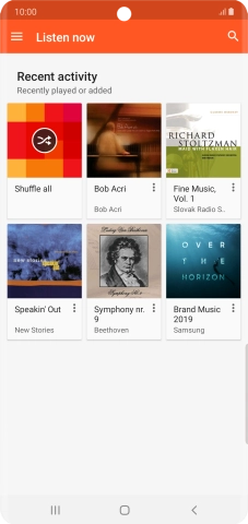 Slide your finger right starting from the left side of the screen.