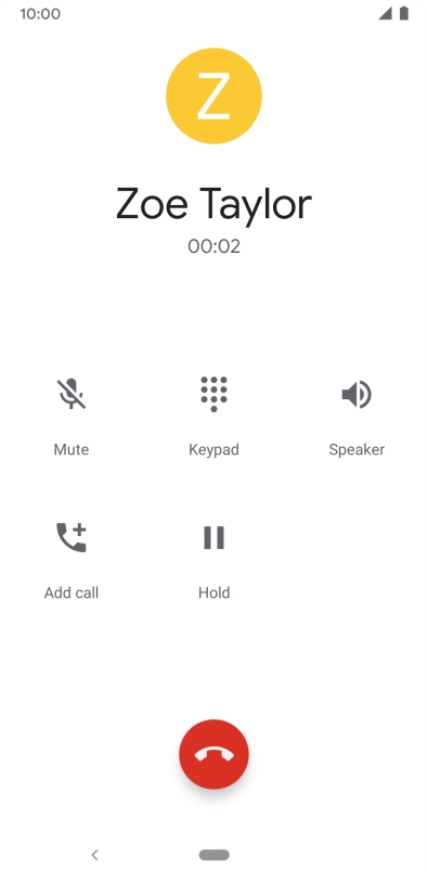 Press the end call icon.