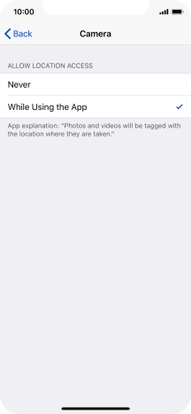 Press the required setting to turn the function on or off.