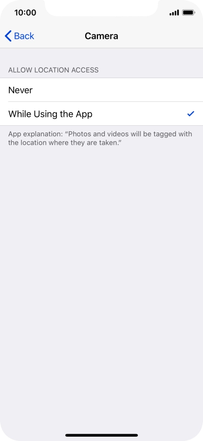 Press the required setting to turn the function on or off.