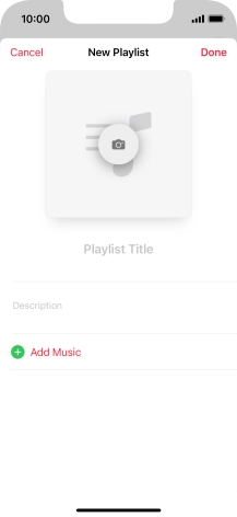 Press the text input field and key in a name for the playlist.