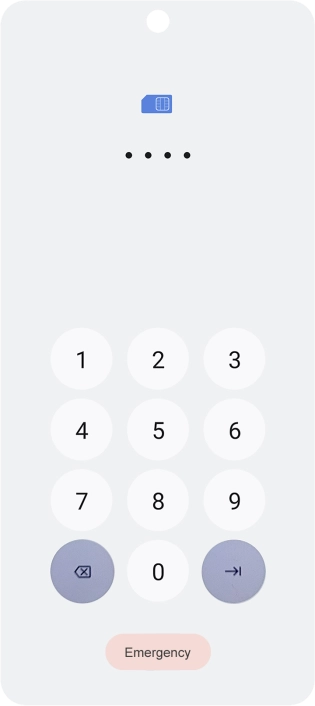 If your SIM is locked, key in your PIN and press arrow right.