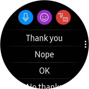 Press the write reply icon and key in the required text.
