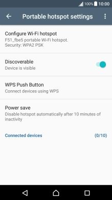 Press Configure Wi-Fi hotspot. Press Configure Wi-Fi hotspot.