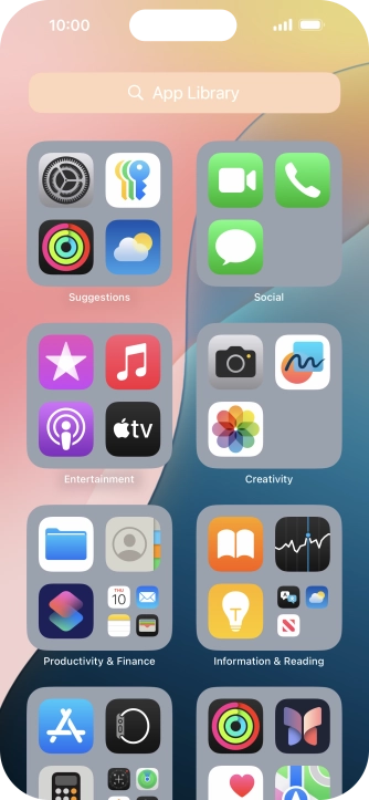 Press the required app.