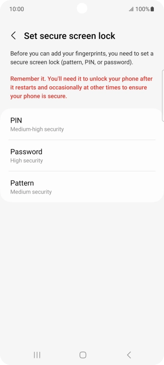 Press the required phone lock code and follow the instructions on the screen to create an additional phone lock code.